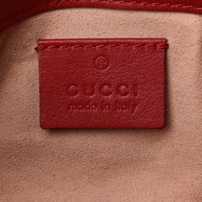Gucci Calfskin Matelasse Super Mini GG Marmont Shoulder Bag Hibiscus Red 6 of 12