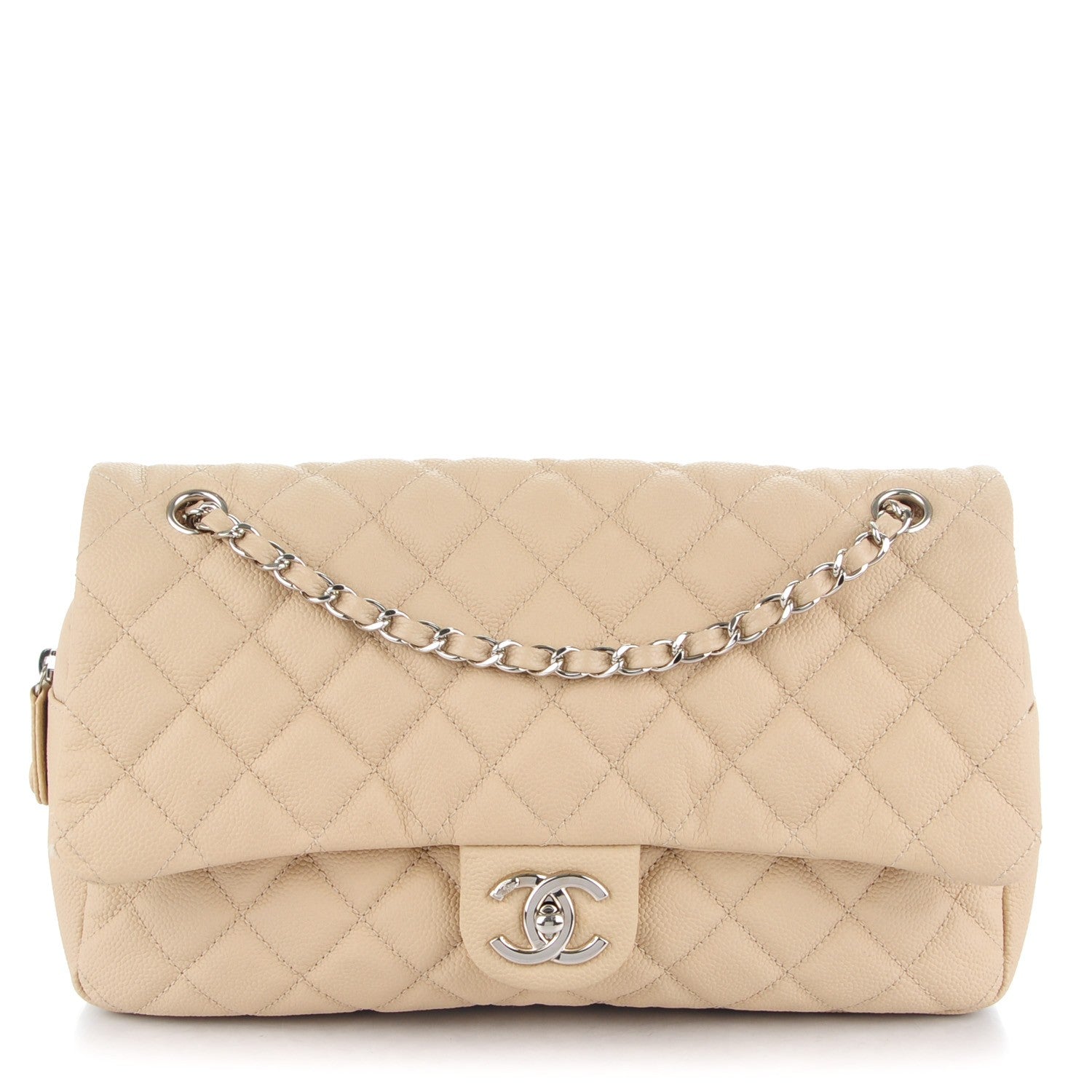 Chanel Caviar Quilted Jumbo Easy Flap Beige 1 of 8