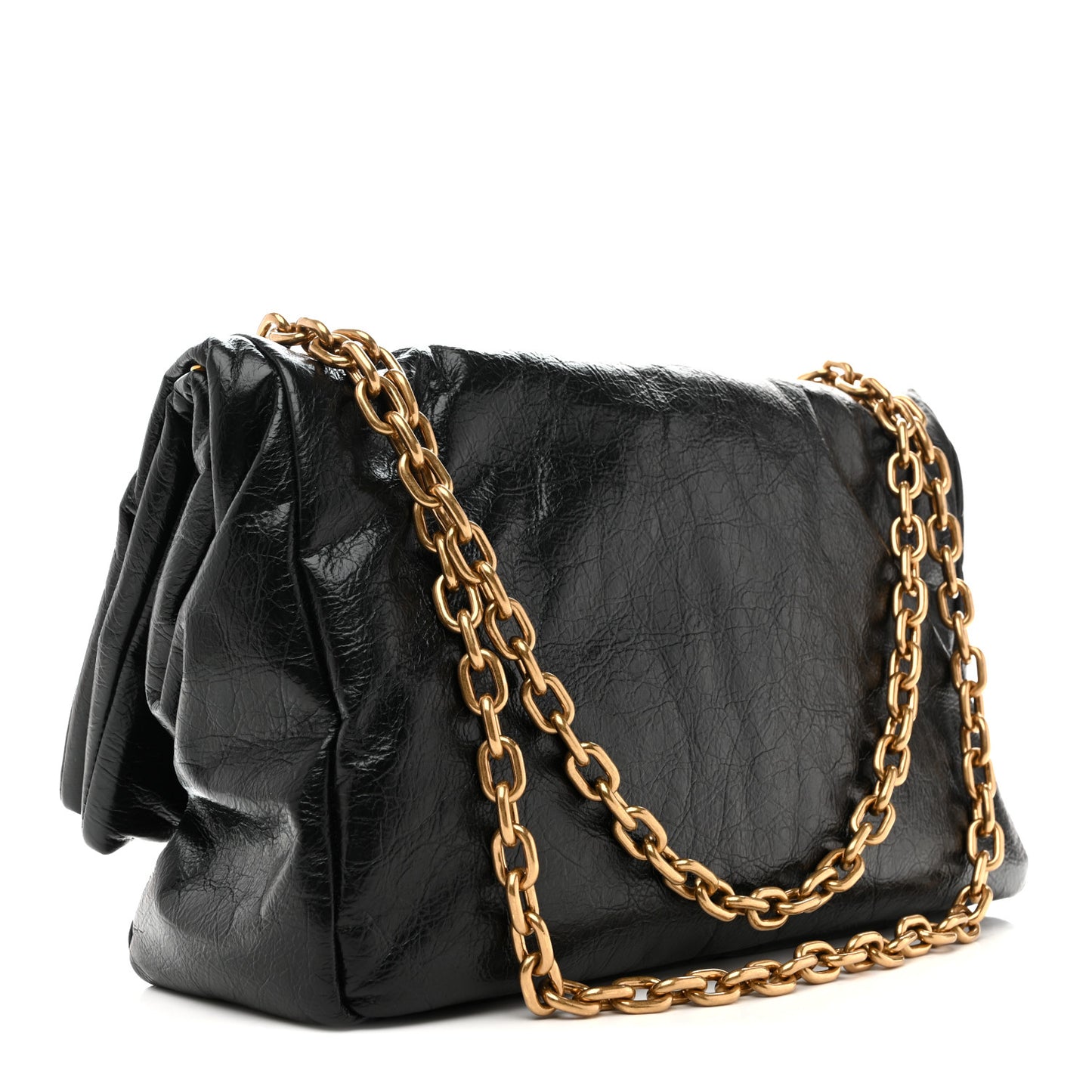 Arena Calfskin Medium Monaco Chain Shoulder Bag Black