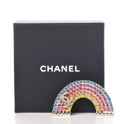 Chanel Lambskin Chain Rainbow CC Brooch Gold Multicolor 5 of 5