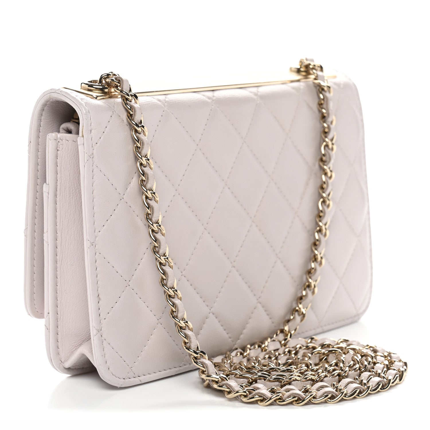 Chanel Lambskin Quilted Trendy CC Wallet On Chain WOC Lilac 3 of 14