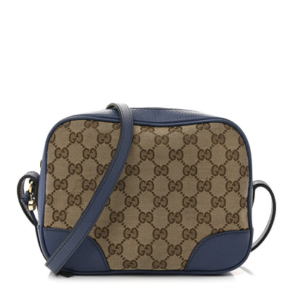 Gucci Monogram Dollar Calfskin Mini Bree Messenger Bag Beige Ebony Caspian 1 of 15