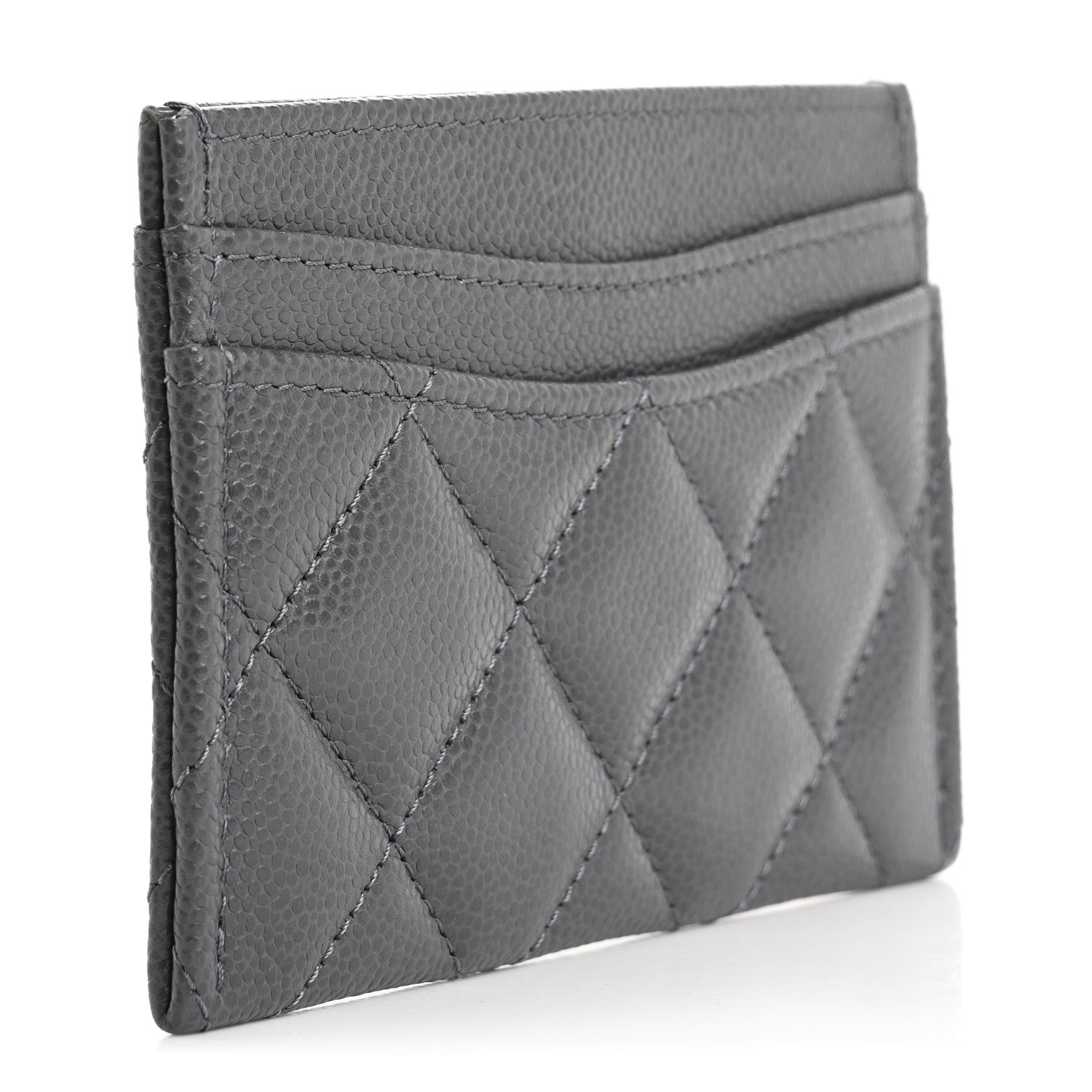 Chanel Caviar Quilted Card Holder Grey 3 of 8