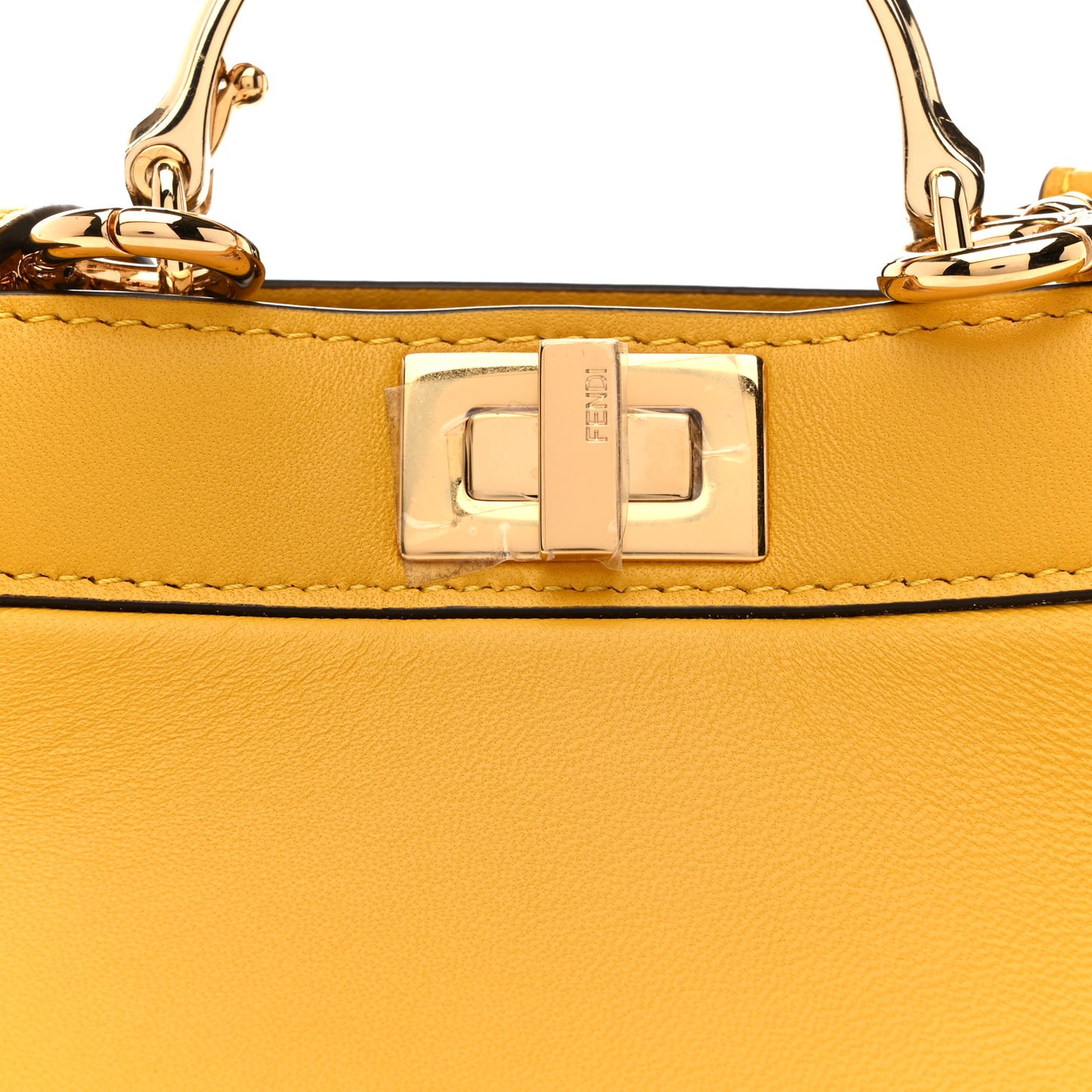 Shiny Nappa Nano Peekaboo Maxi Handle Satchel Mimosa