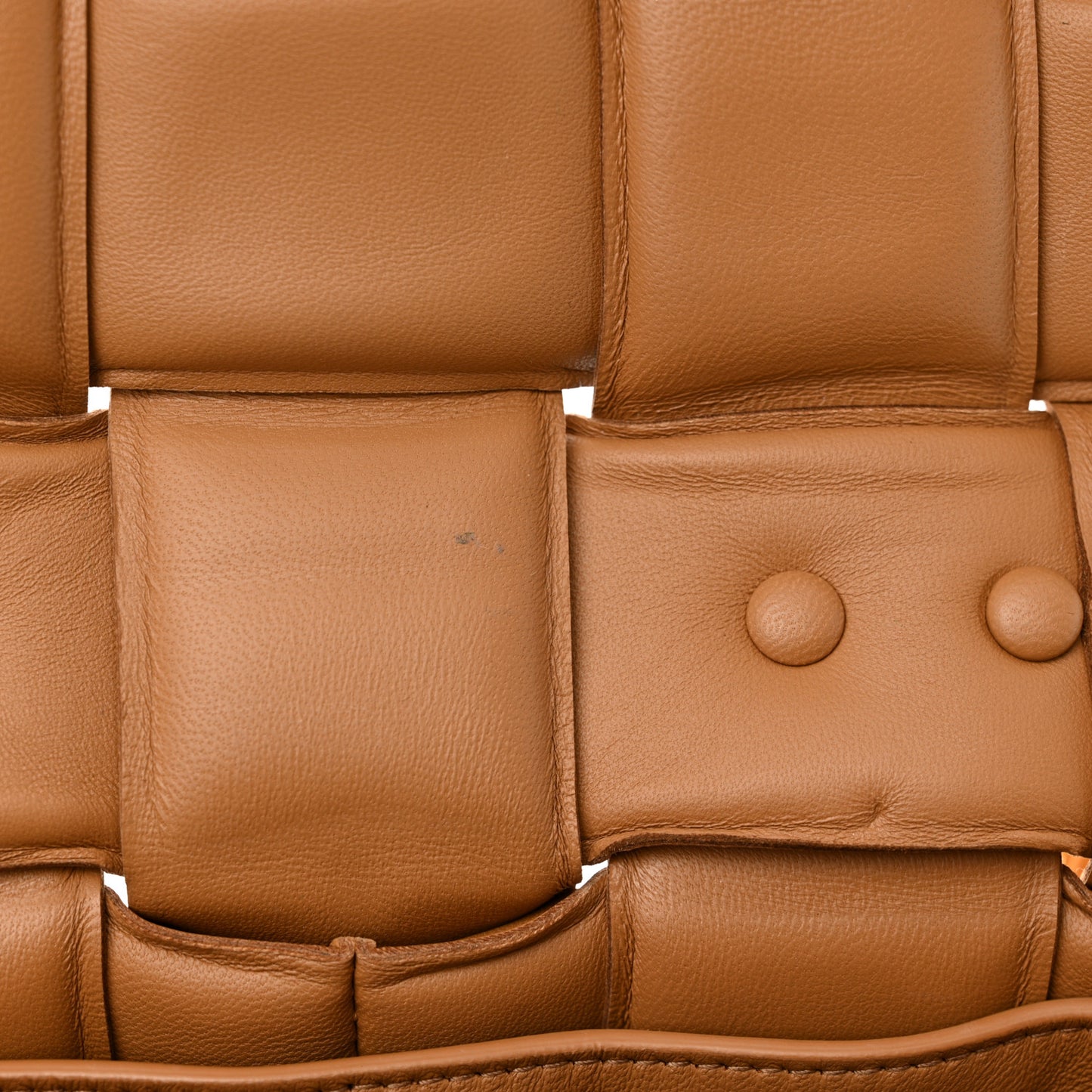 Lambskin Maxi Intreccio Padded Chain Cassette Crossbody Bag Caramel