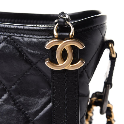 Chanel Aged Calfskin Quilted Small Gabrielle Hobo Black 8 of 11