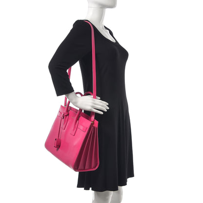 Saint Laurent Calfskin Small Sac De Jour Lipstick Fuchsia 19 of 19
