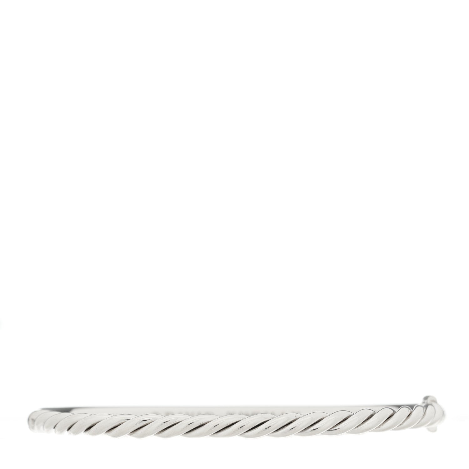 David Yurman Sterling Silver 4mm Cable Hinged Bangle Bracelet 1 of 3