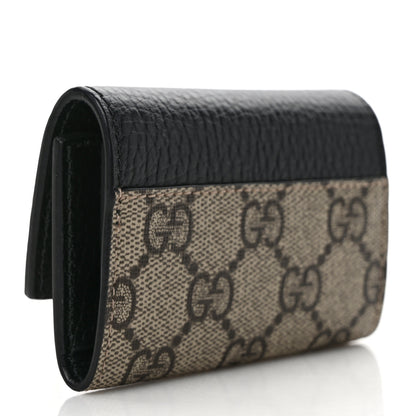 Gucci Dollar Calfskin GG Supreme Monogram GG Marmont 6 Key Holder Case Black Beige Ebony 3 of 7