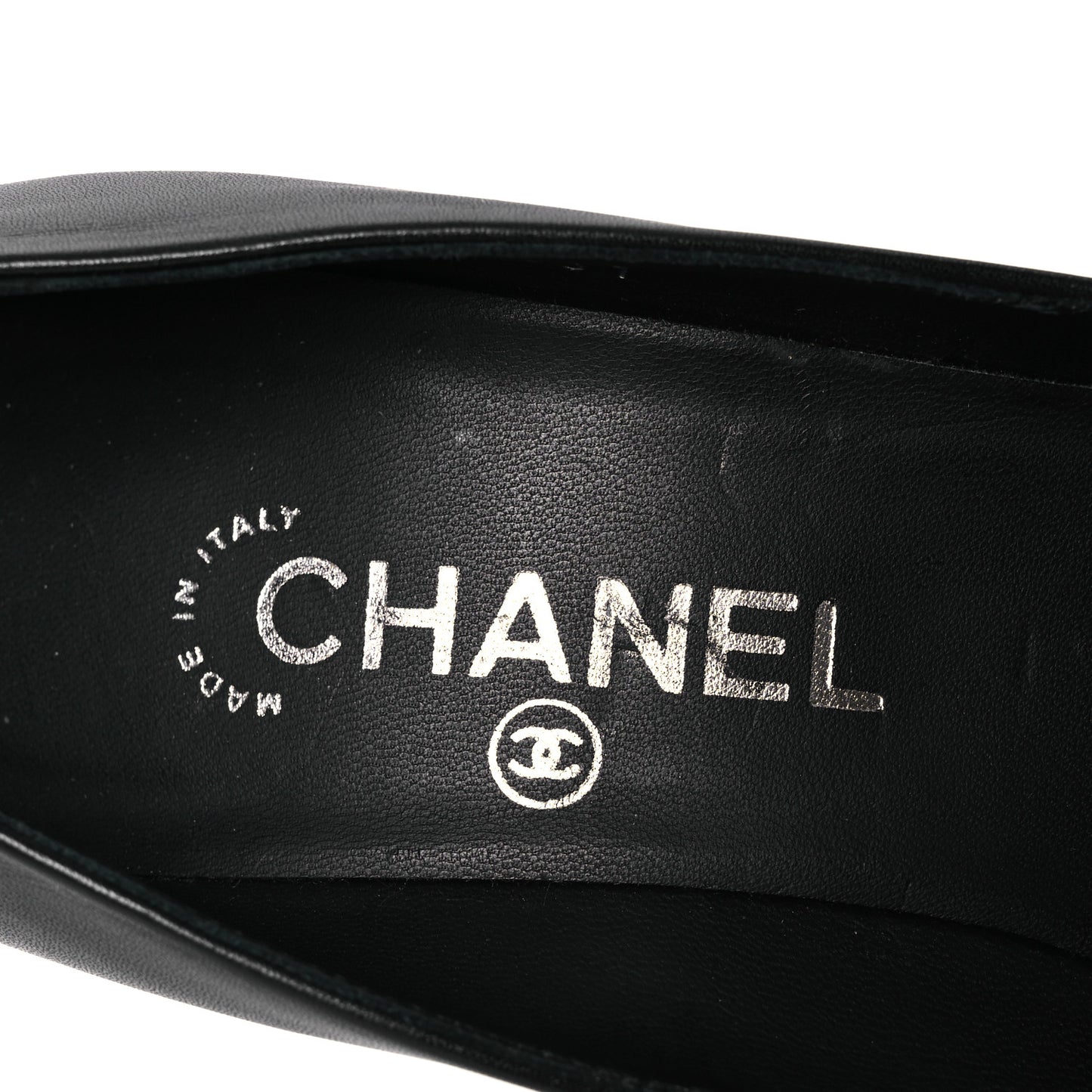 Calfskin Cap Toe CC Pumps 39 Black Silver