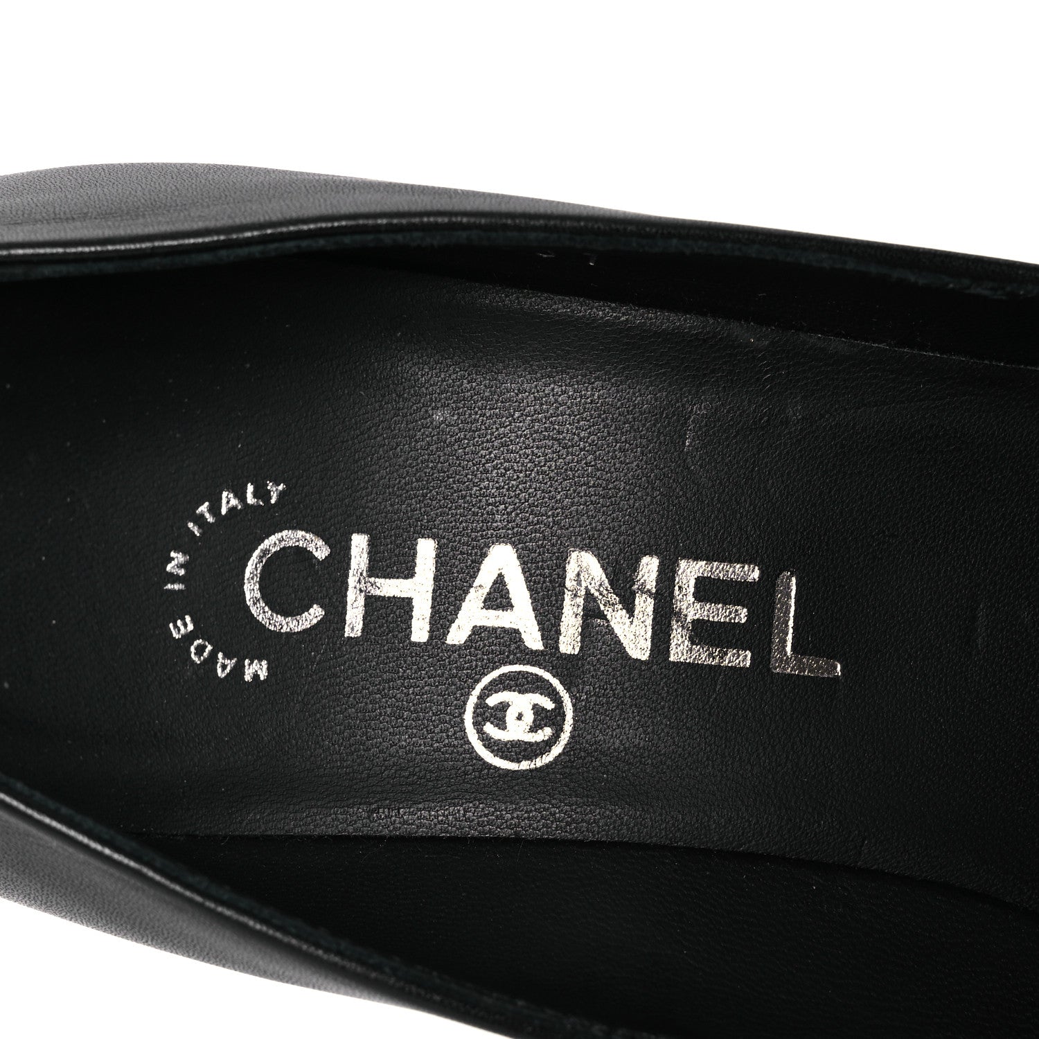 Chanel Calfskin Cap Toe CC Pumps 39 Black Silver 9 of 14