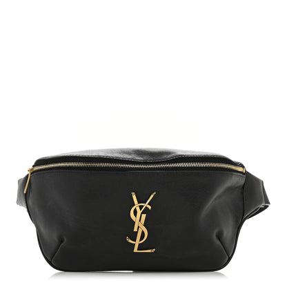 Saint Laurent Grain De Poudre Monogram Belt Bag Black 1 of 11