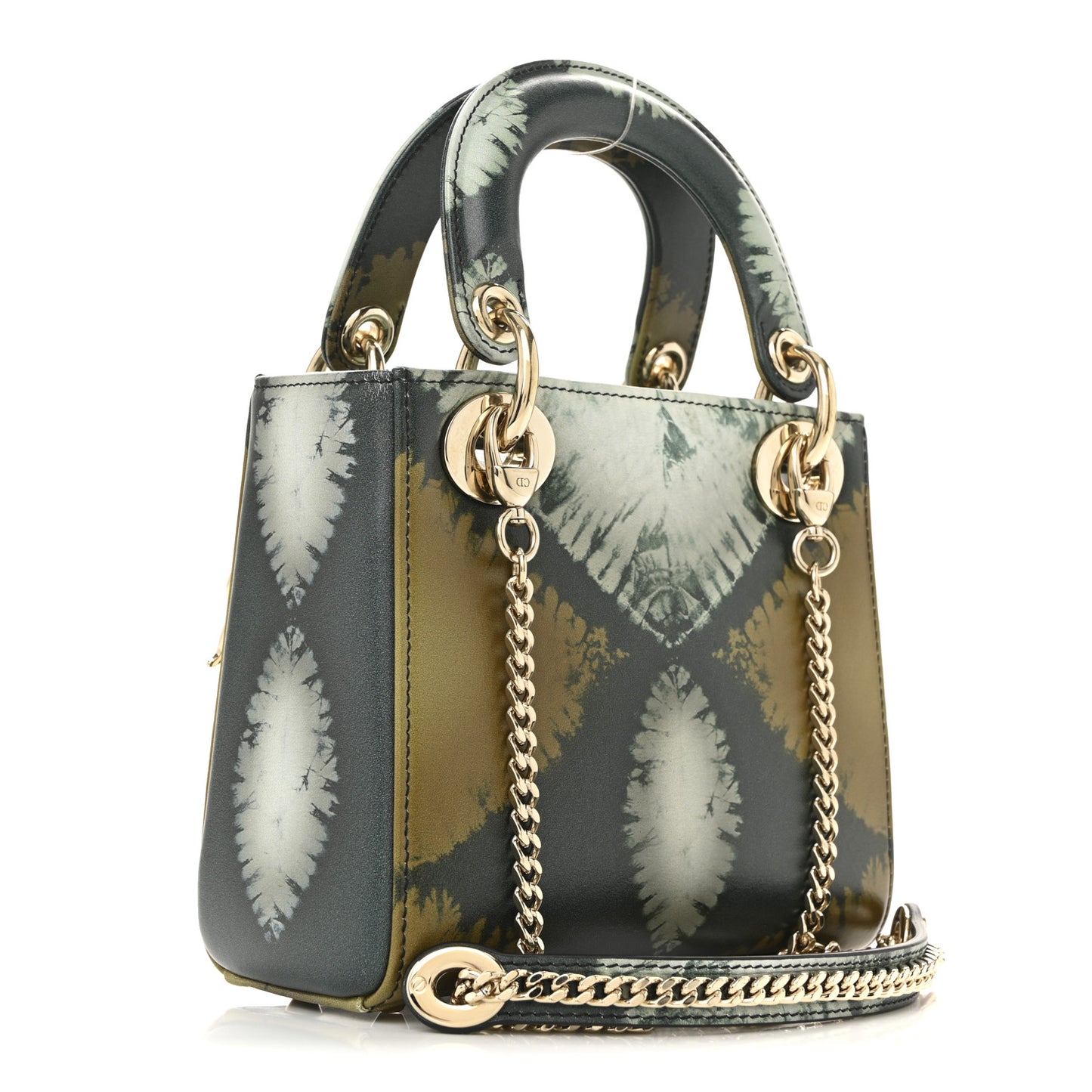 Calfskin Tie Dye Mini Lady Dior Green Multicolor