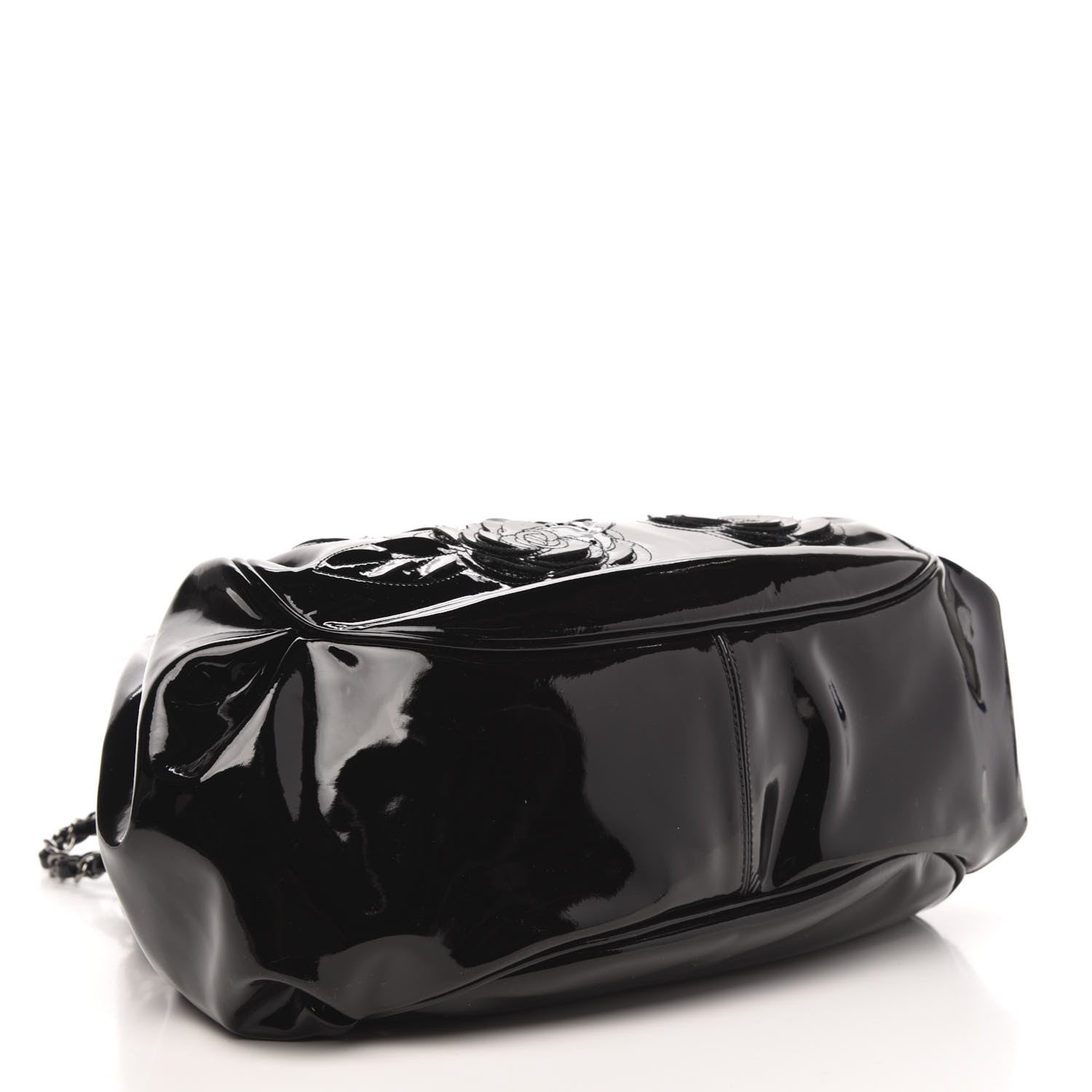 Chanel Patent Camellia Shoulder Bag Black 4 of 12