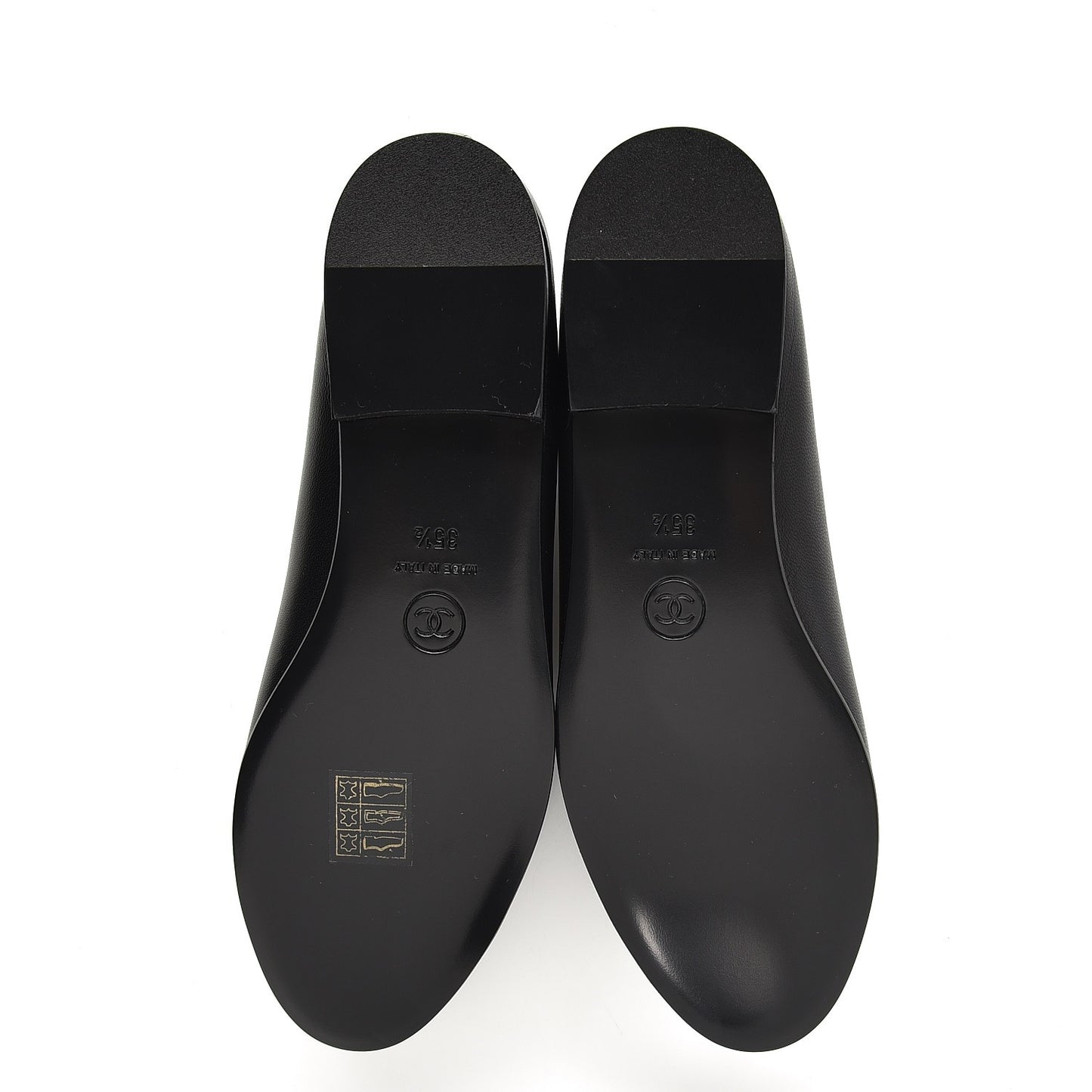 Lambskin Patent Cap Toe Ballerina Flats 35.5 Black