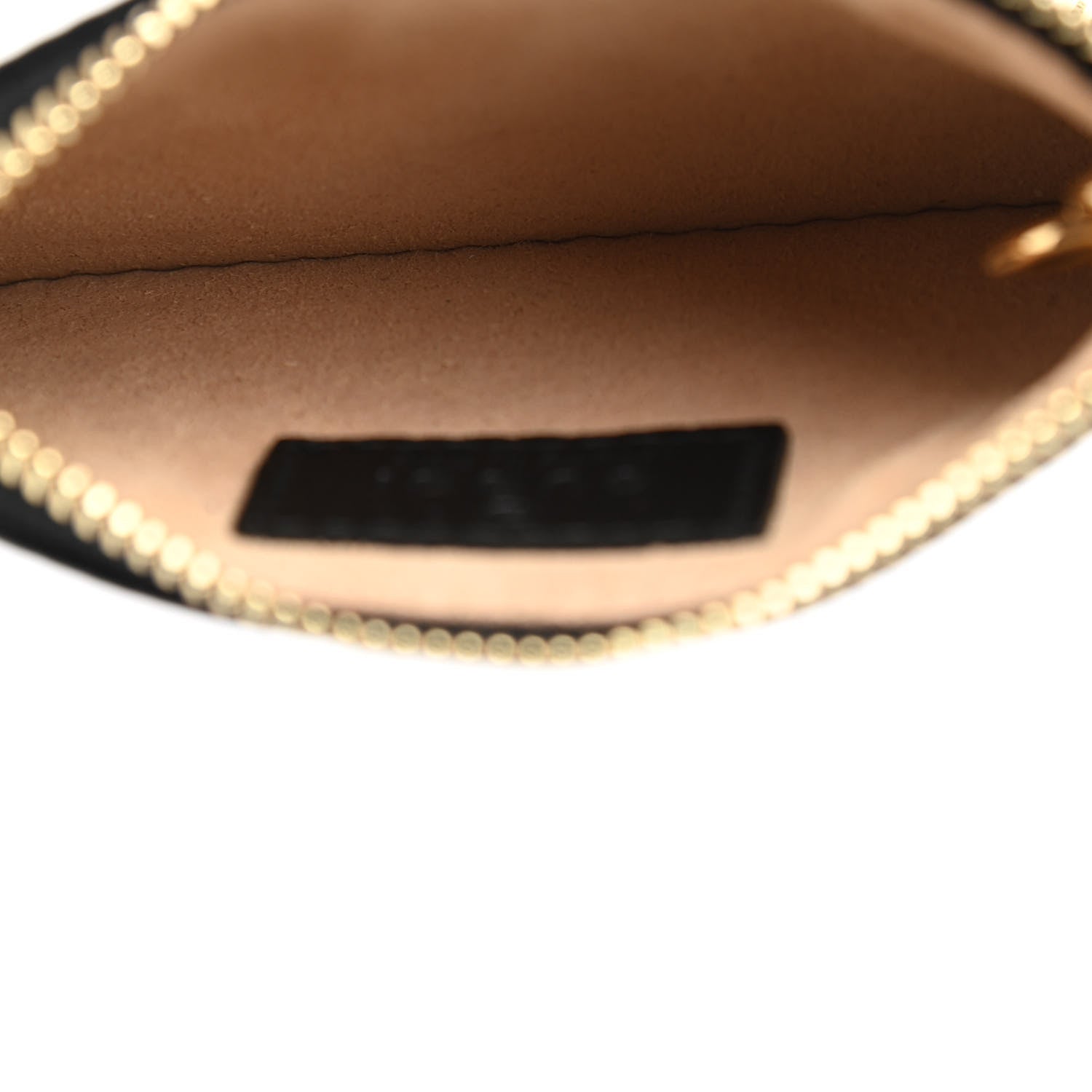Gucci Pebbled Calfskin GG Marmont Key Case Card Holder Black 4 of 6