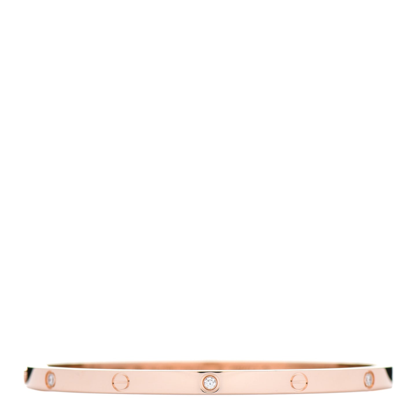 18K Pink Gold 6 Diamond Small LOVE Bracelet 16