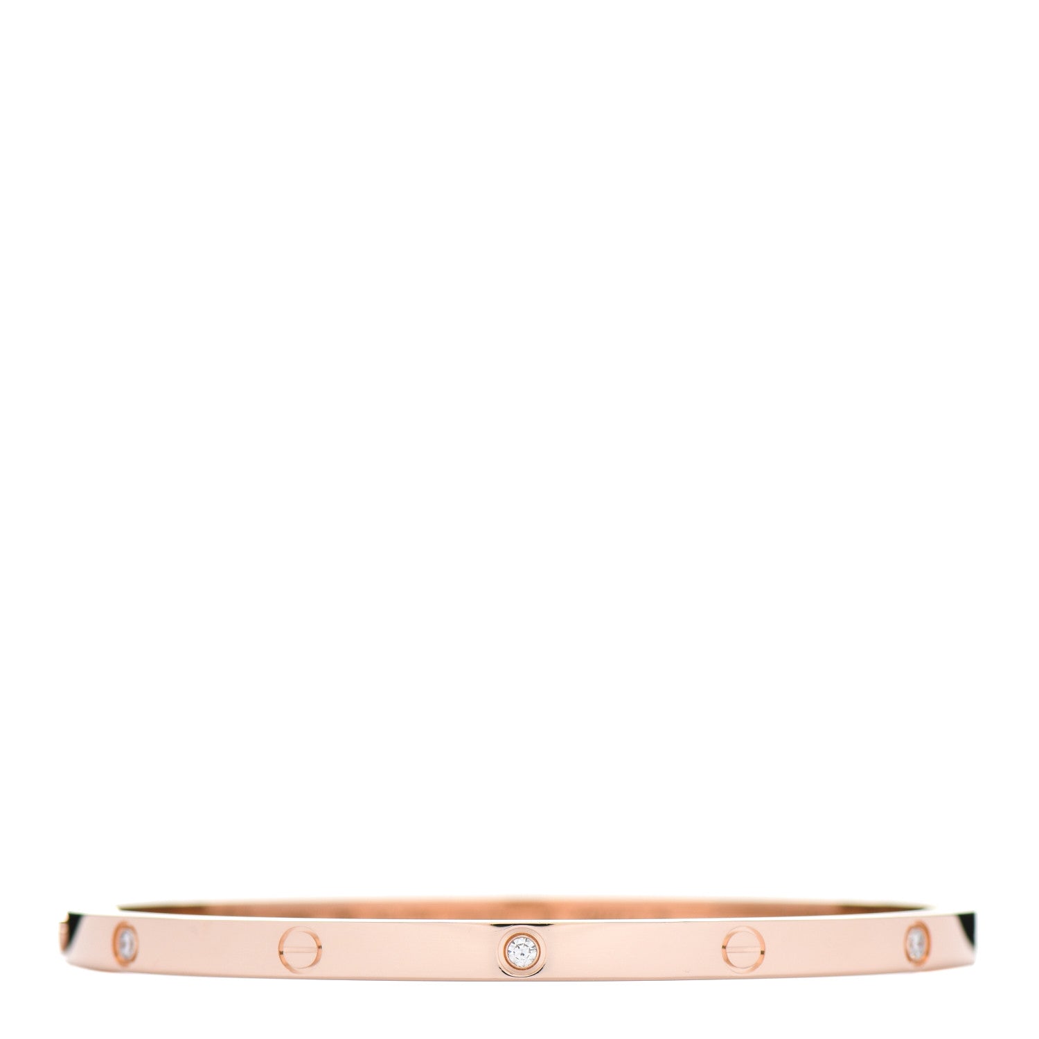 Cartier 18K Pink Gold 6 Diamond Small LOVE Bracelet 16 1 of 3