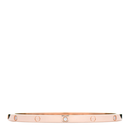 Cartier 18K Pink Gold 6 Diamond Small LOVE Bracelet 16 1 of 3