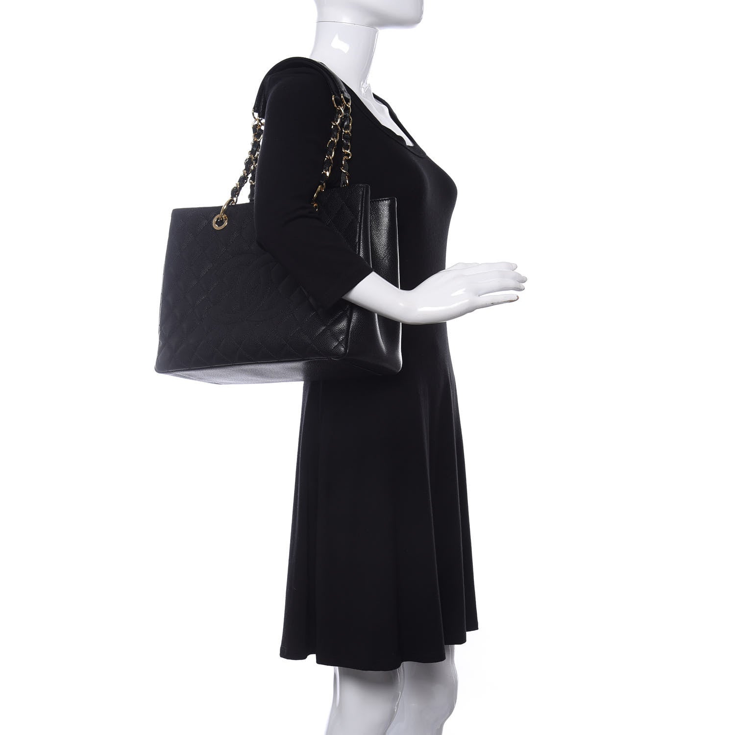 Chanel Caviar Quilted Grand Shopping Tote GST Black 2 of 10