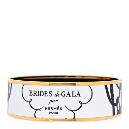 Hermes Enamel Printed Brides De Gala Tattoo Wide Bracelet 70 1 of 6