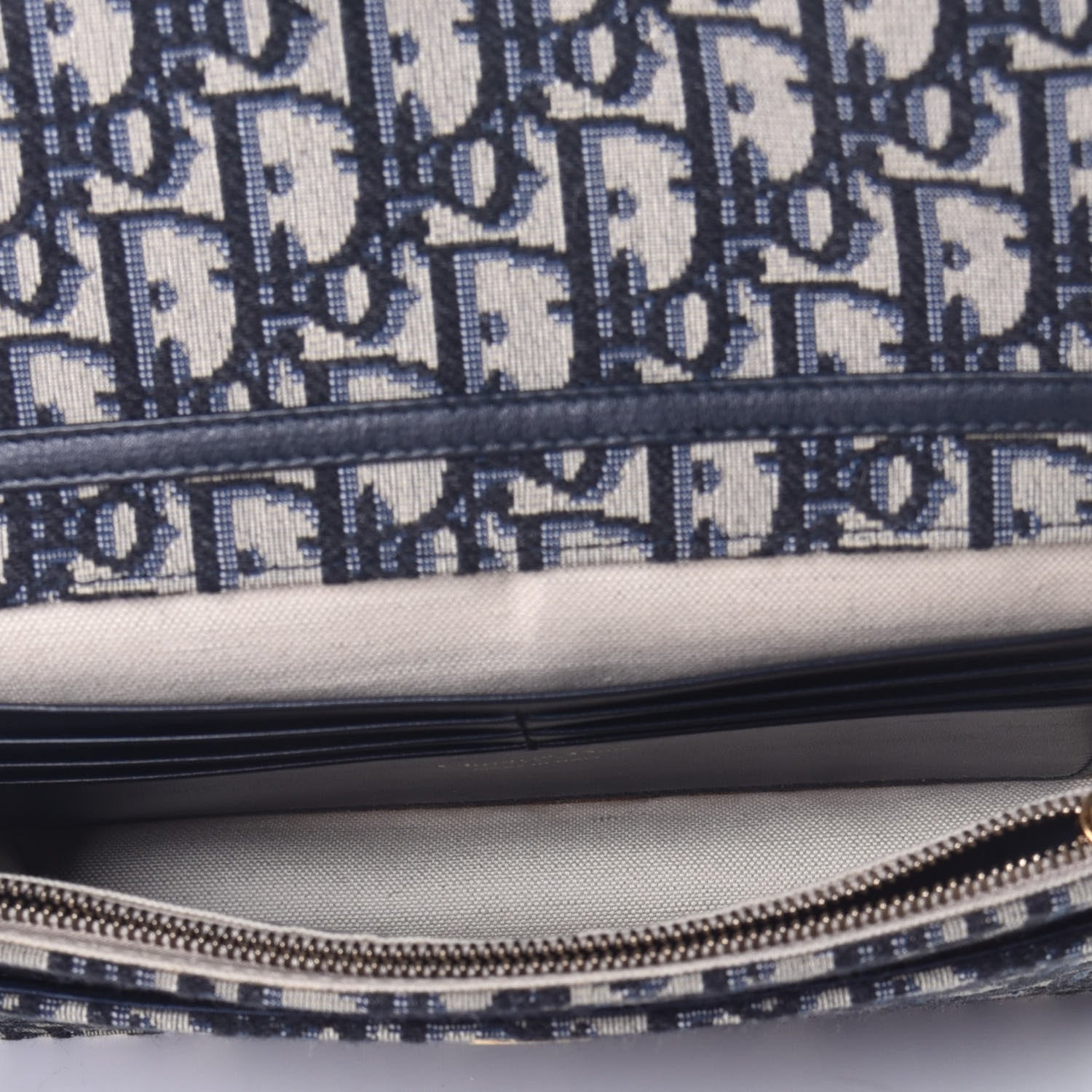 Christian Dior Oblique Saddle Chain Pouch Blue 5 of 10