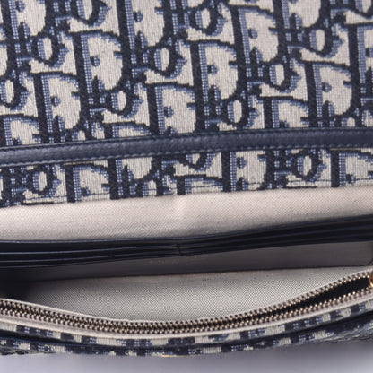Christian Dior Oblique Saddle Chain Pouch Blue 5 of 10