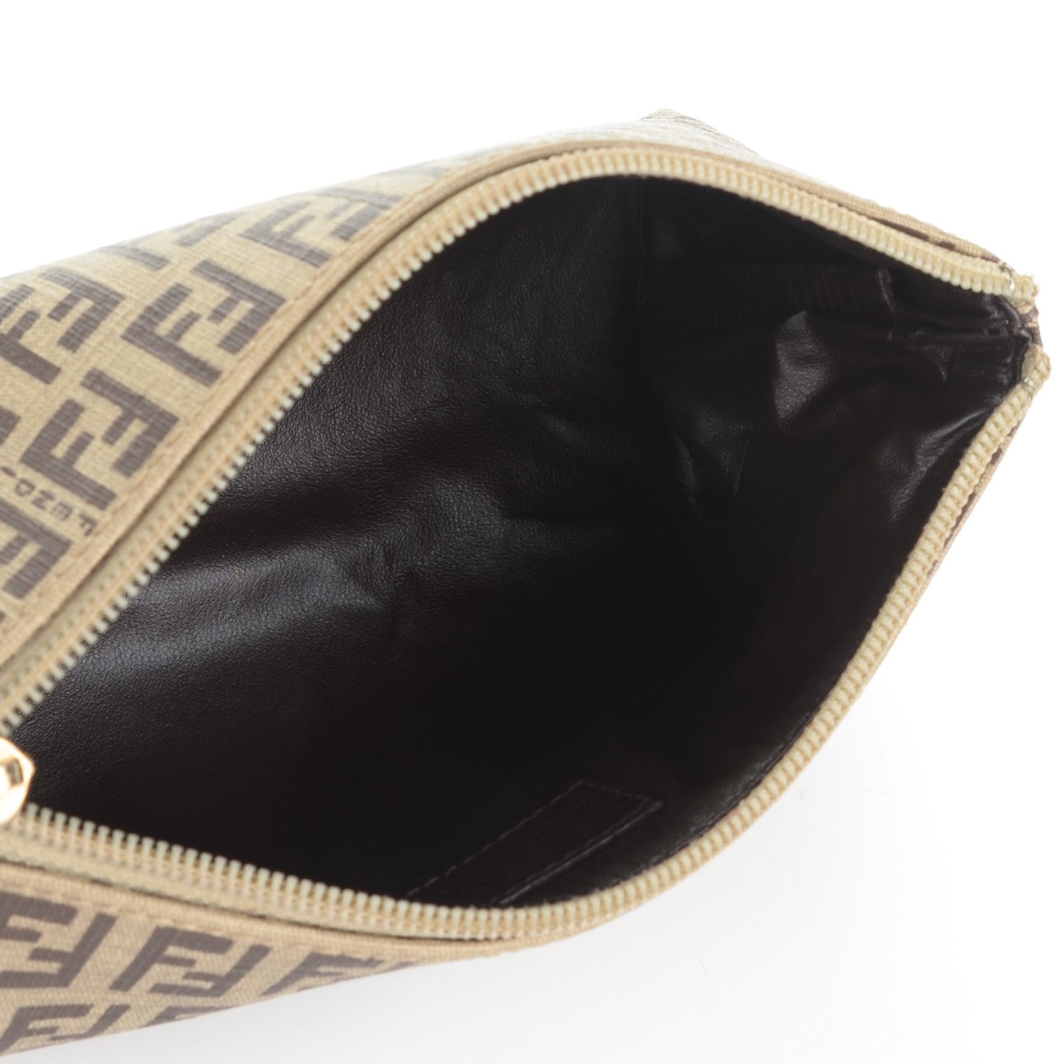 Fendi Zucchino Spalmati Forever Large Cosmetic Pouch Tobacco 5 of 8