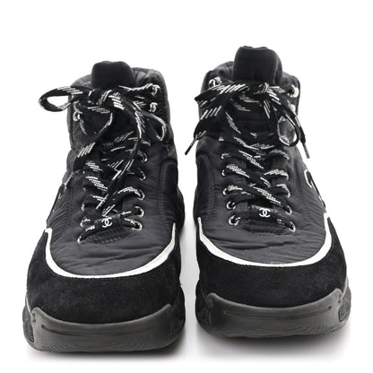 Chanel Fabric Suede Mens CC Sneakers 44 Black 3 of 9