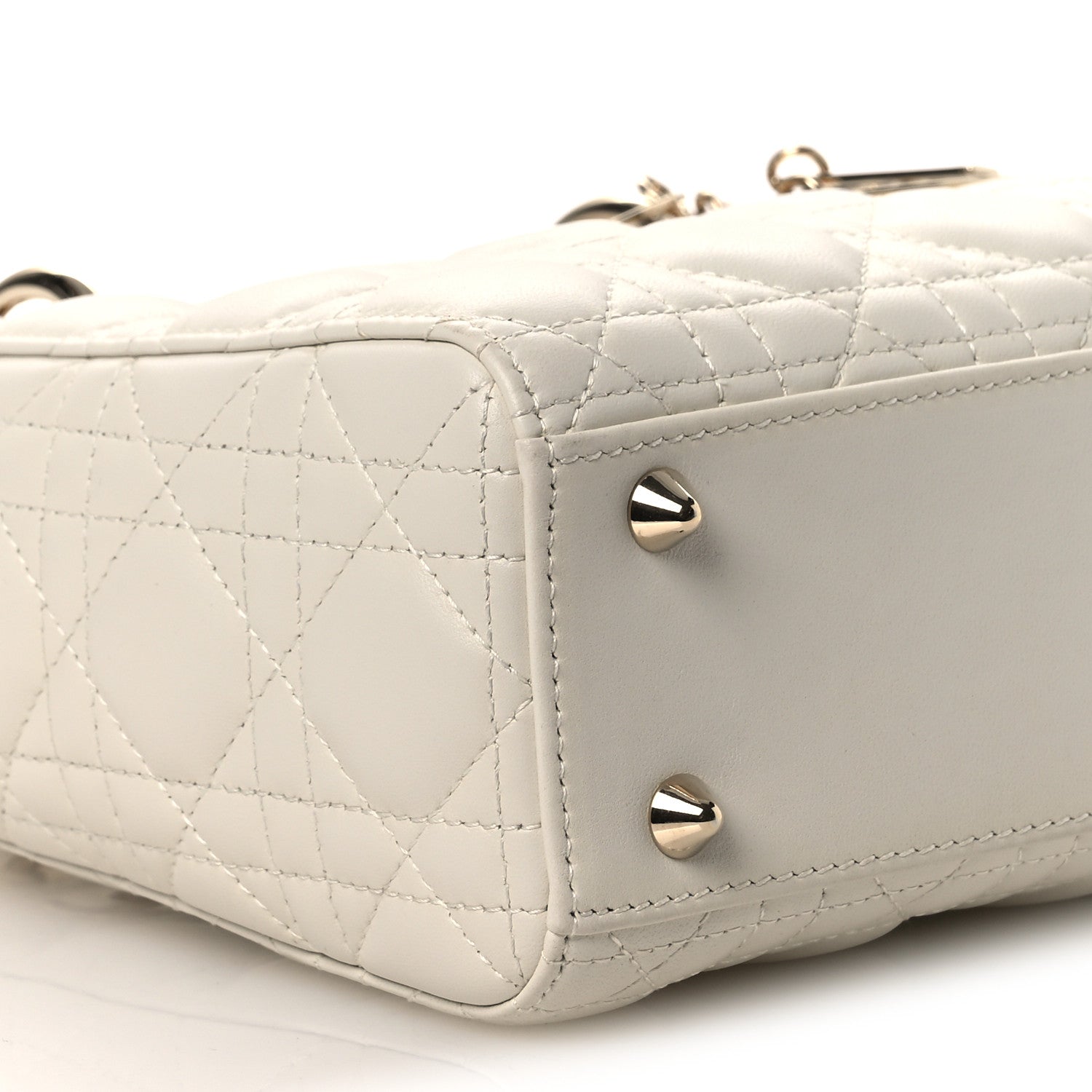 Christian Dior Lambskin Cannage Small My ABCDior Lady Dior White 9 of 12