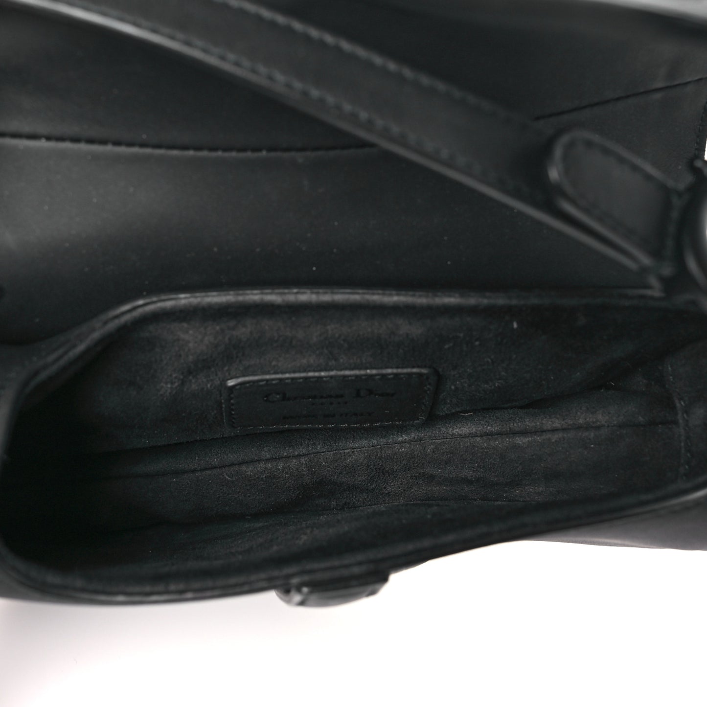 Ultra Matte Calfskin Mini Saddle Bag Black