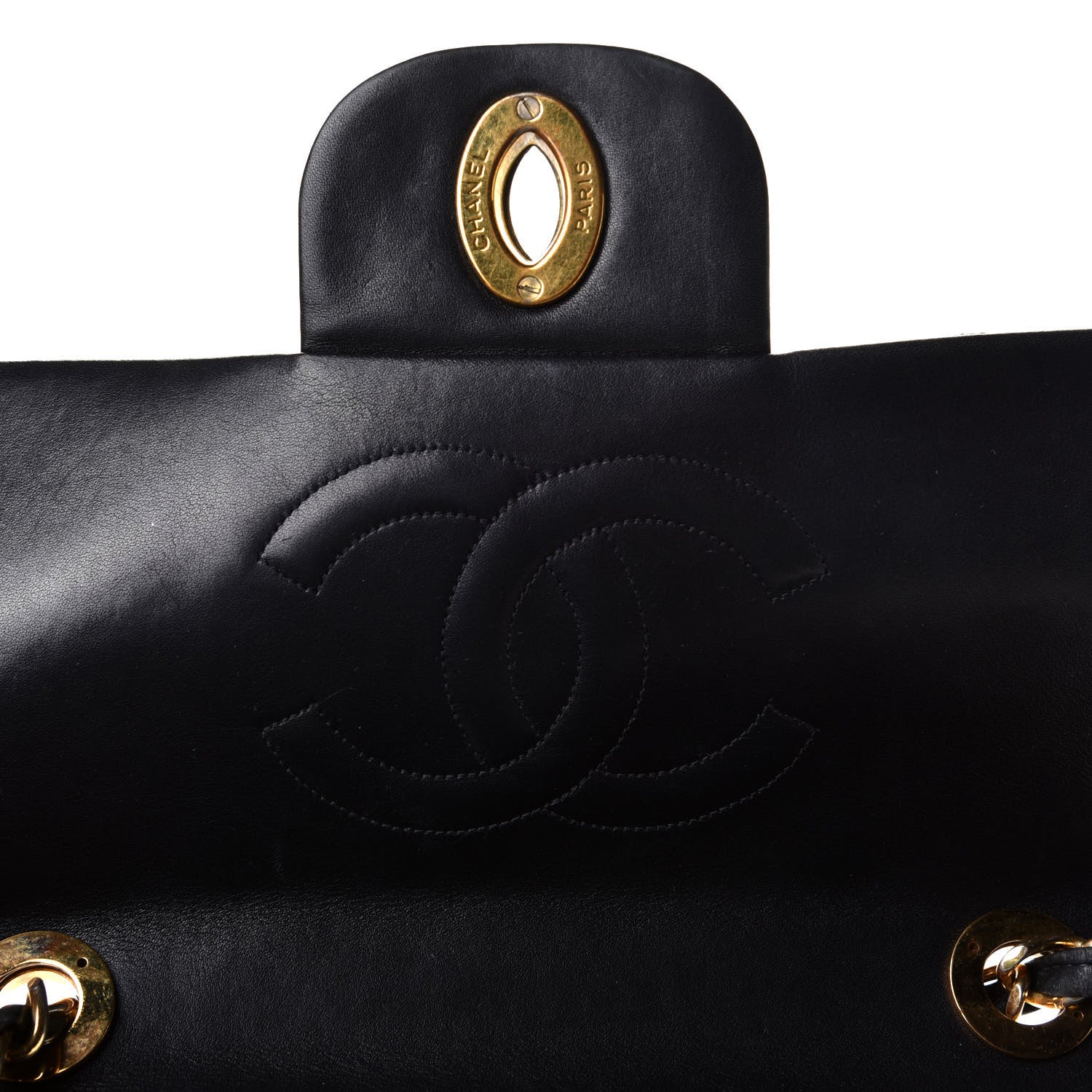 Chanel Lambskin Quilted XL Jumbo Single Flap Black 5 of 5