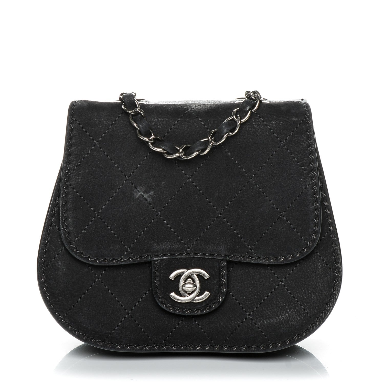 Chanel Suede Small Coco Twin Flap Black 1 of 9