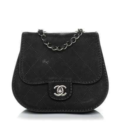 Chanel Suede Small Coco Twin Flap Black 1 of 9