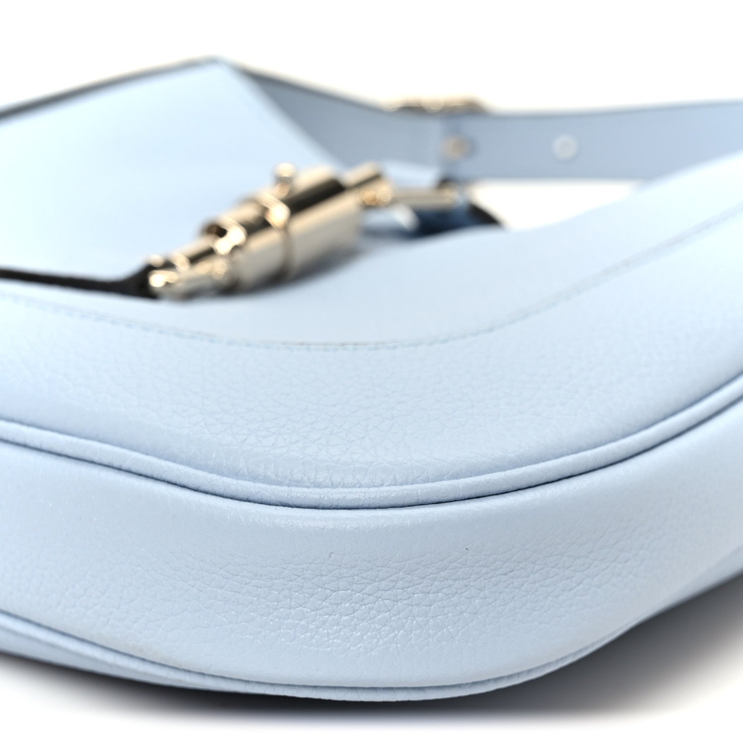Gucci Grained Calfskin Web Medium Jackie 1961 Hobo Light Blue 11 of 12