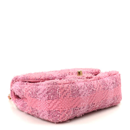 Chanel Tweed Quilted Pearl Twist Mini Square Flap Pink Dark Pink 4 of 12