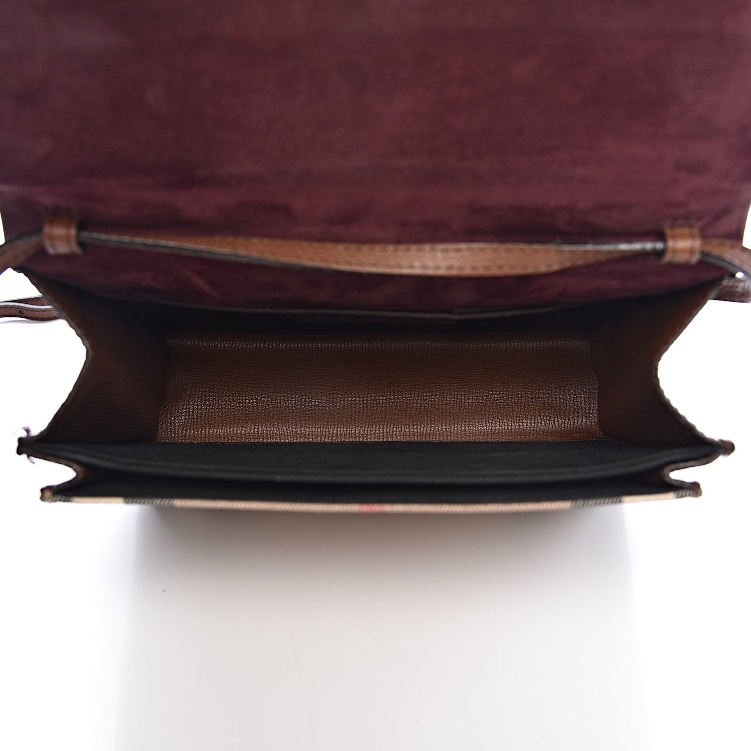 Burberry Derby Calfskin House Check Small Macken Crossbody Bag Tan 5 of 18