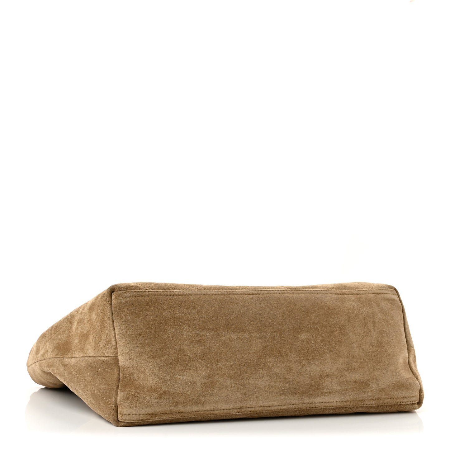 Suede Quilted Neo Cabas Small Shopping Tote Dark Beige