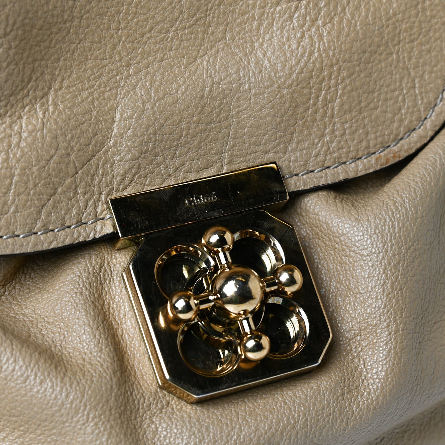 Calfskin Medium Elsie Satchel Greige