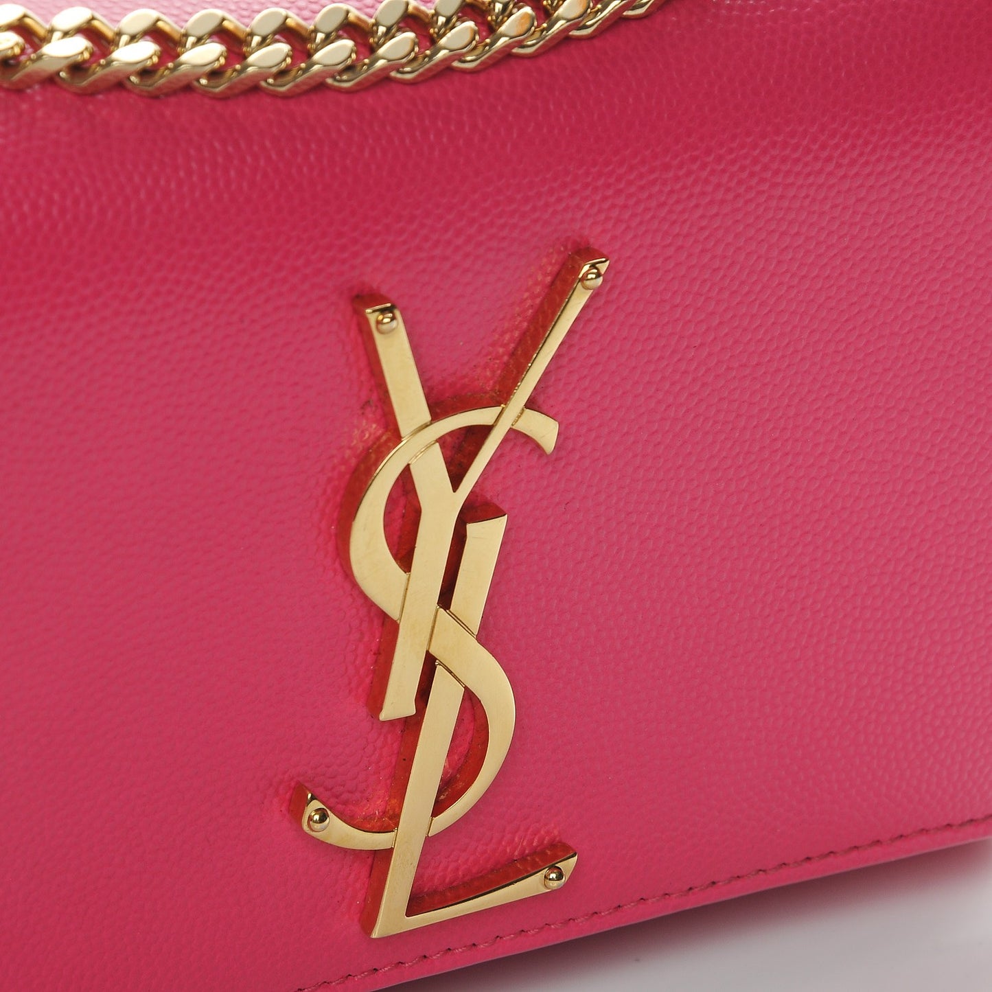 Grain De Poudre Small Monogram Kate Satchel Fuchsia