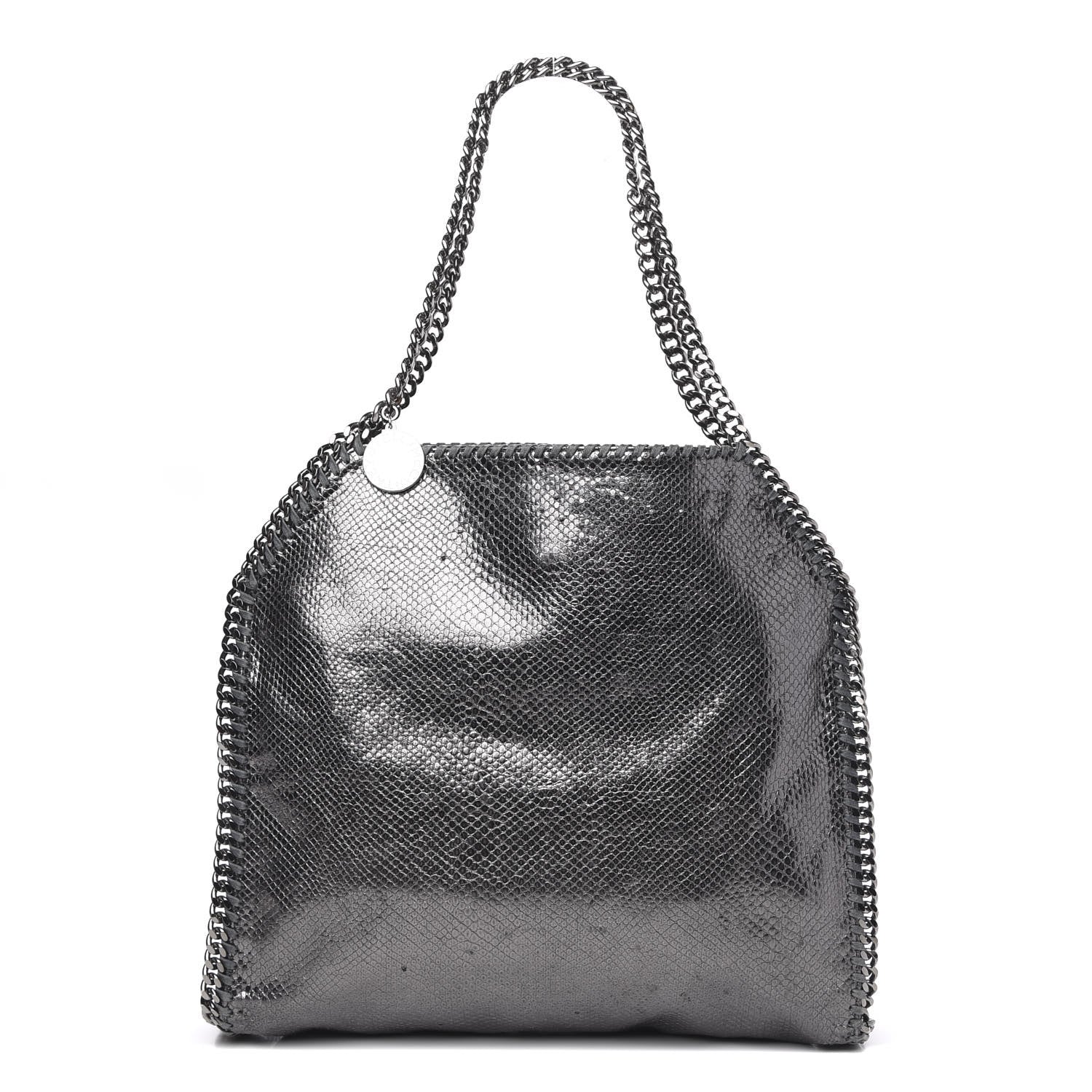 Stella McCartney Metallic Snake Print Small Falabella Tote Ruthenium 1 of 12