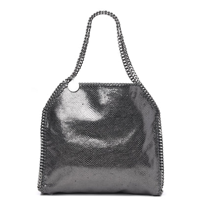 Stella McCartney Metallic Snake Print Small Falabella Tote Ruthenium 1 of 12