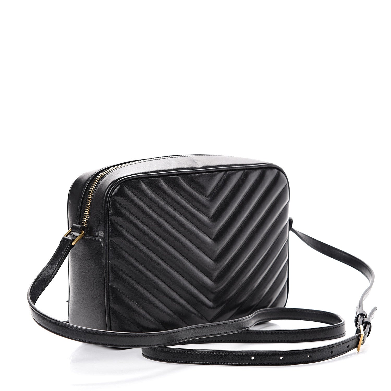Saint Laurent Calfskin Matelasse Monogram Lou Camera Bag Black 2 of 12