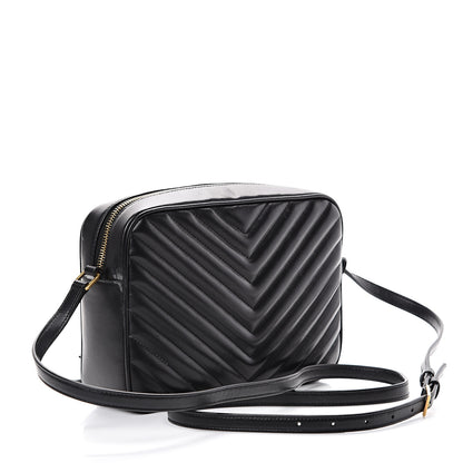 Saint Laurent Calfskin Matelasse Monogram Lou Camera Bag Black 2 of 12