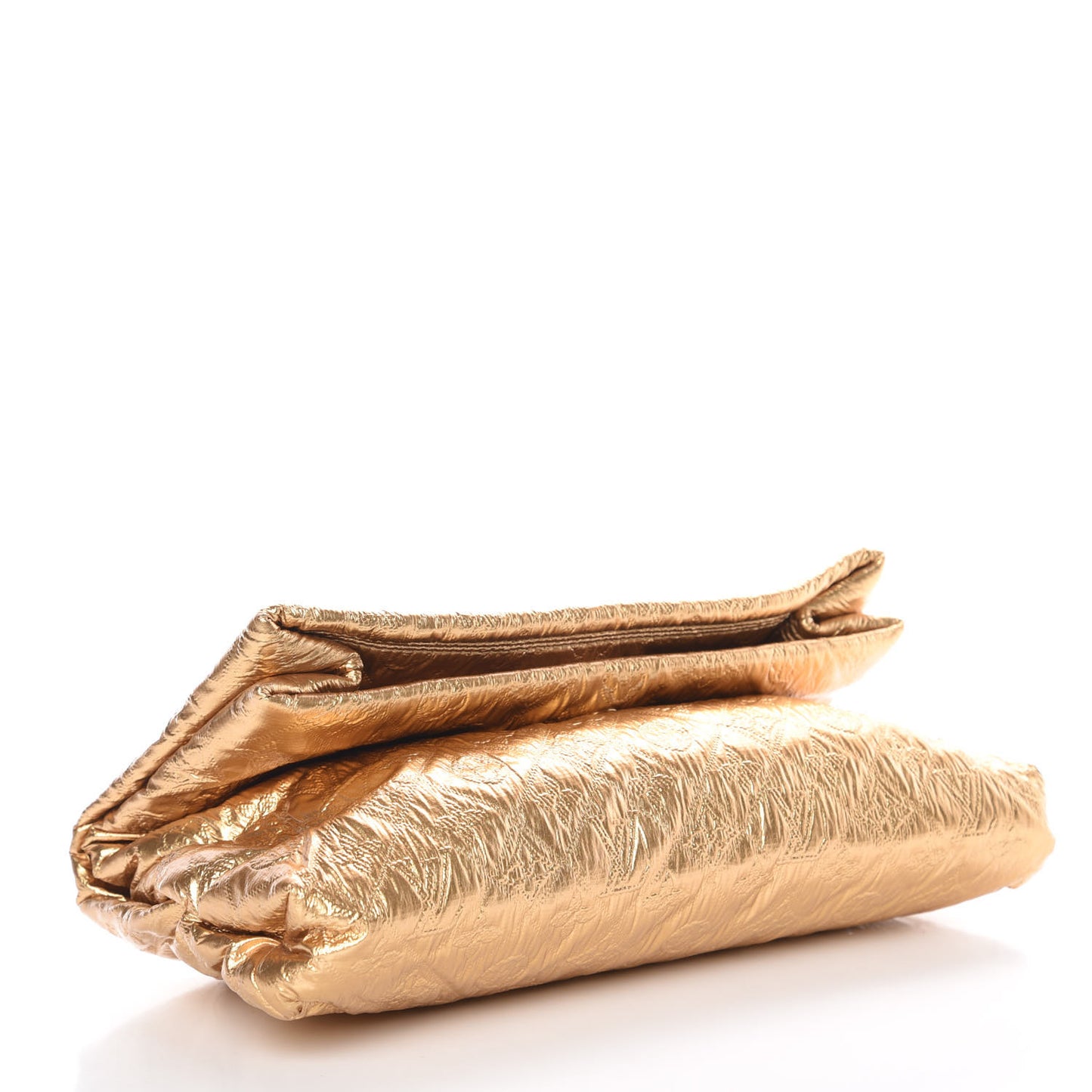 Jacquard Quilted Monogram Limelight Clutch MM Gold