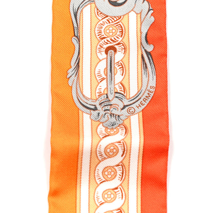 Hermes Silk Bride De Cour Twilly Vermillon Orange 3 of 3