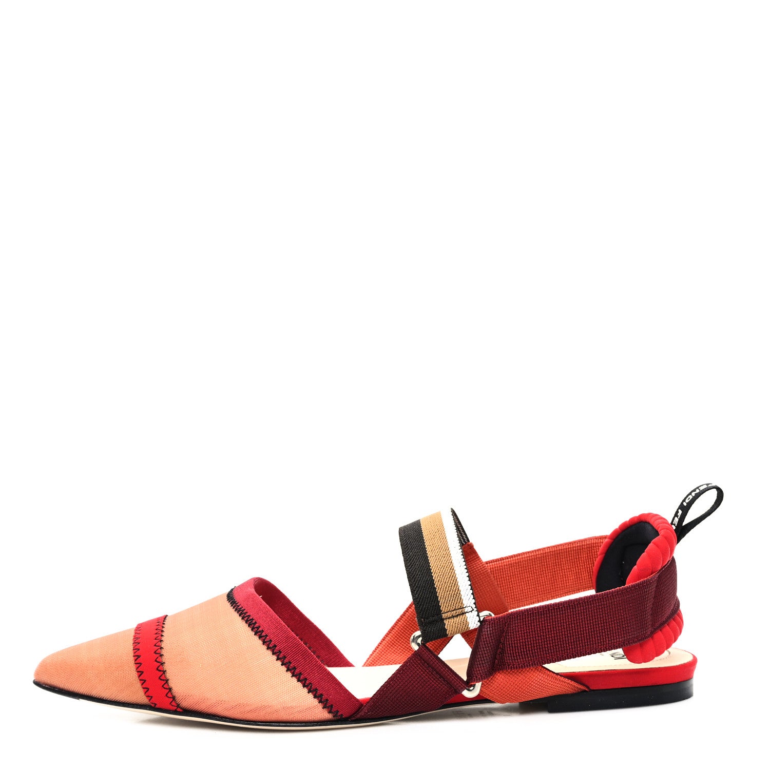 Fendi Technical Mesh Colibri Slingback Ballerina Flats 40 Fragola Mou Fango Ruggine 1 of 8