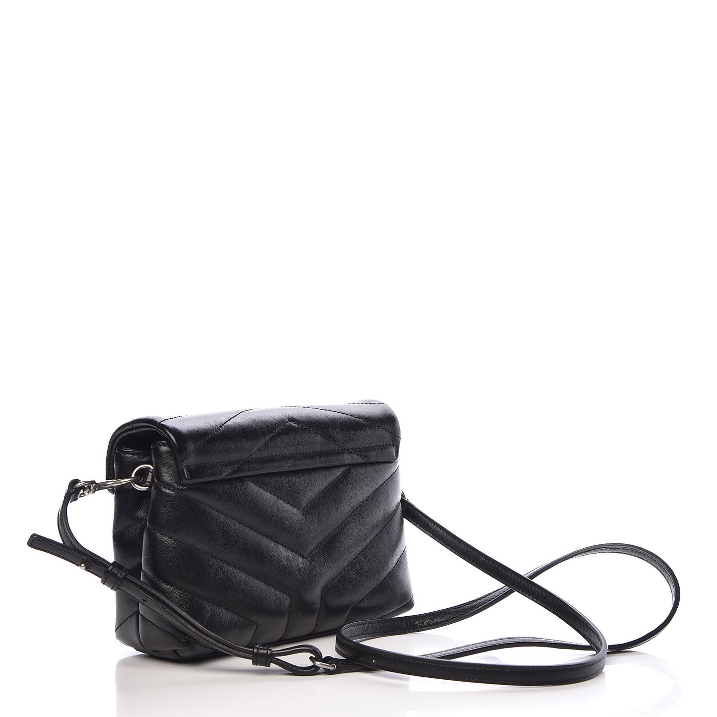 Calfskin Y Quilted Monogram Toy Loulou Crossbody Bag Black