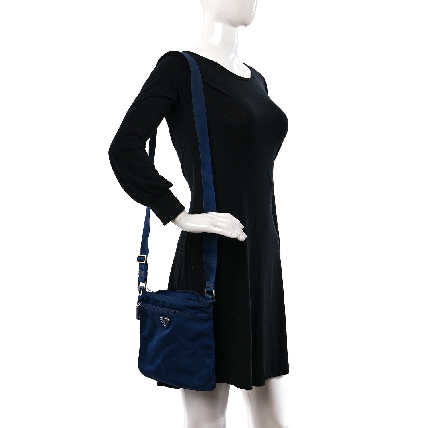 Prada Nylon Vela Flat Messenger Bag Royal 2 of 13