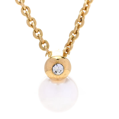 Christian Dior Crystal Pearl Pendant Necklace Gold 4 of 6